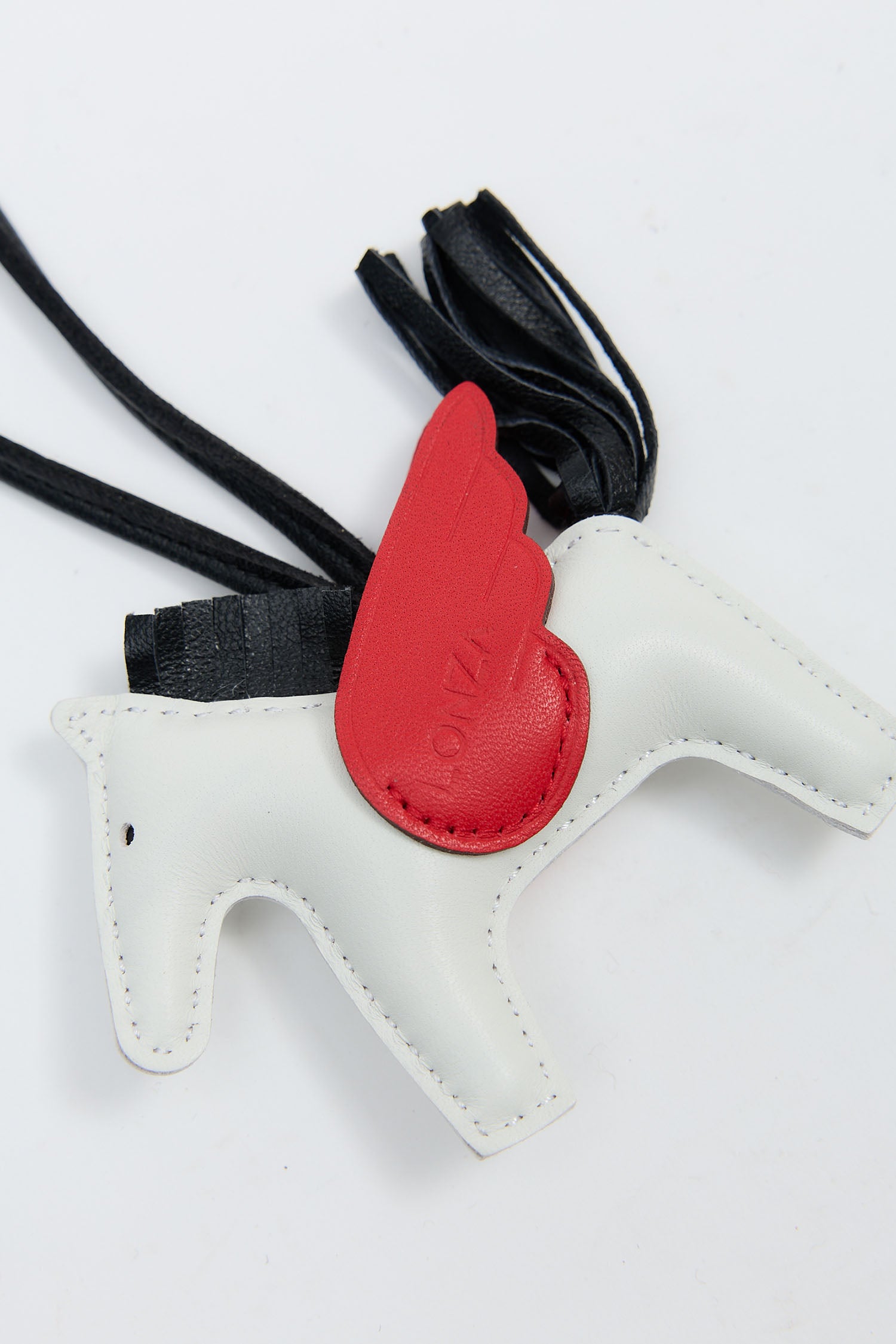 Pony White/Red Keychain