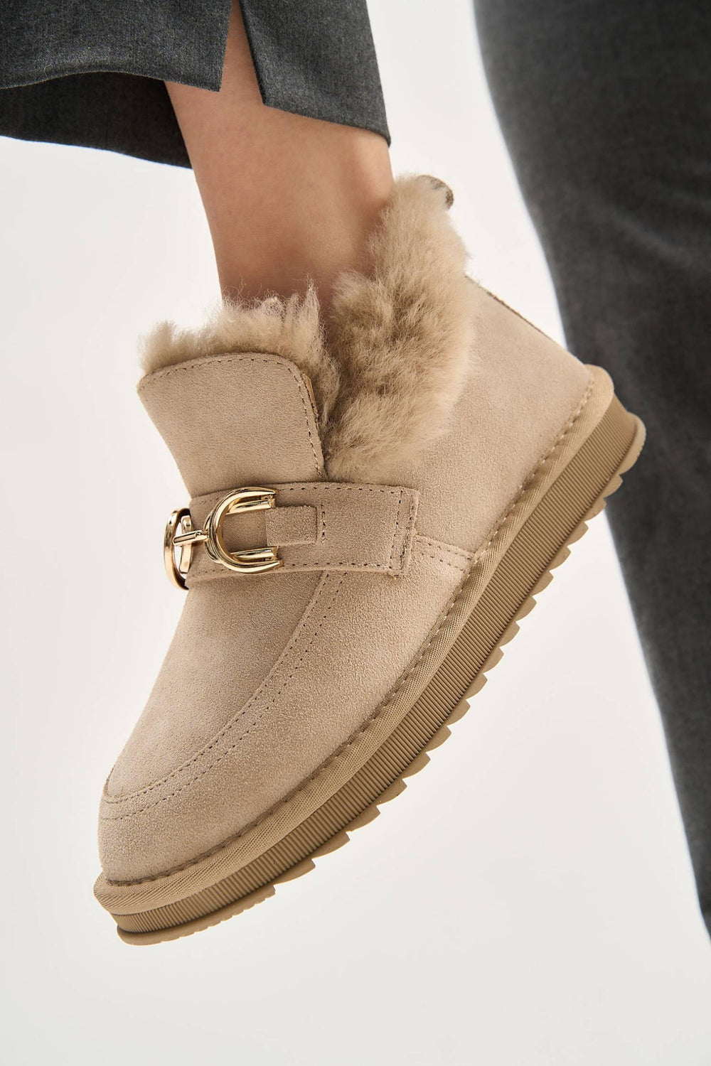 Puff Buckle Beige
