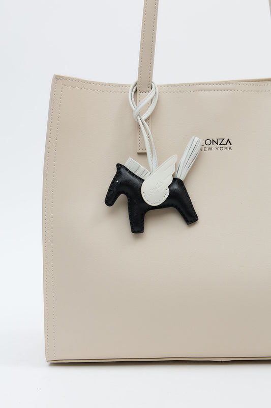 Pony Black/White Keychain