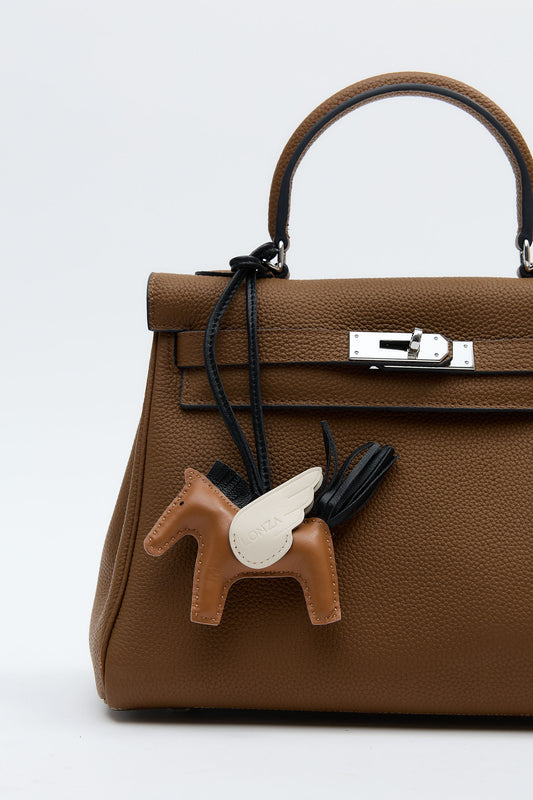 Pony Brown/White Keychain