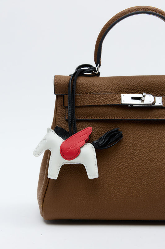 Pony White/Red Keychain