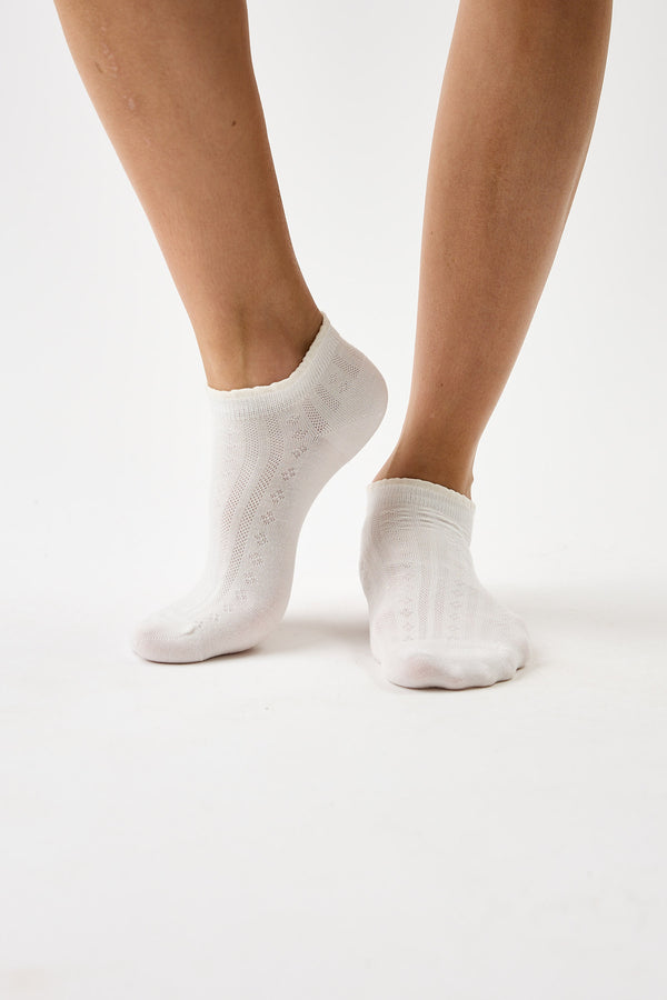 White Cotton Blossom Socks