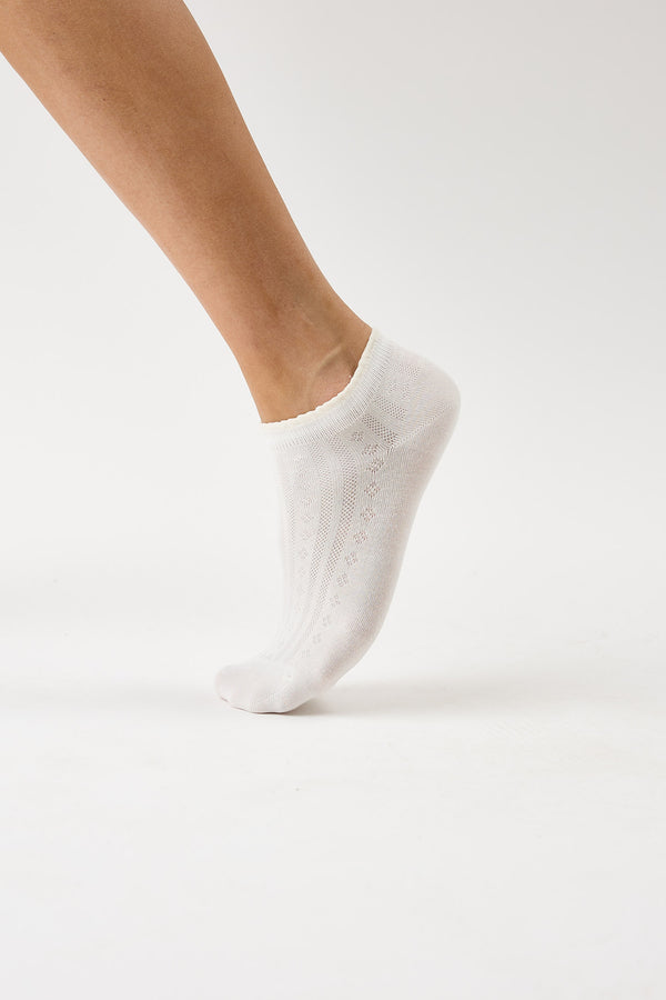 White Cotton Blossom Socks